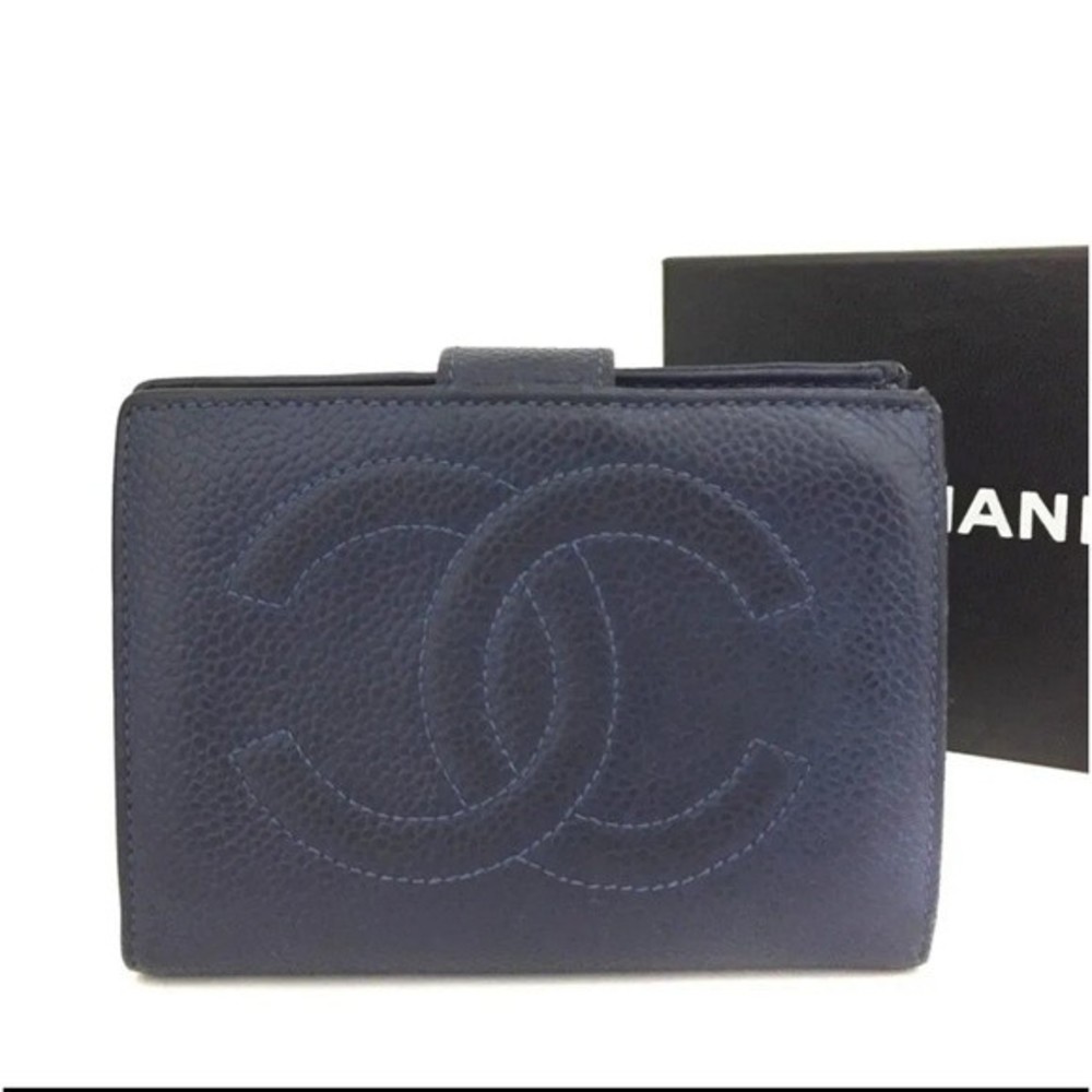 CHANEL Navy Leather Wallet